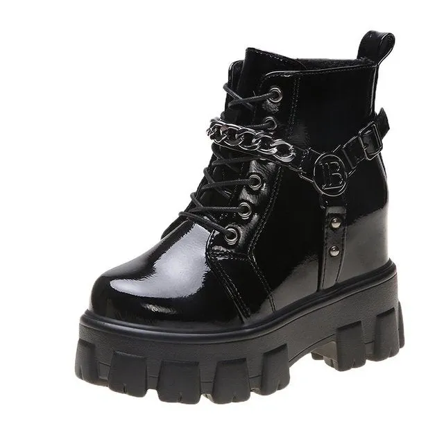 Ankle Boots Women Shoes 2023 Warm Plush Motorcycle Boots High Platform