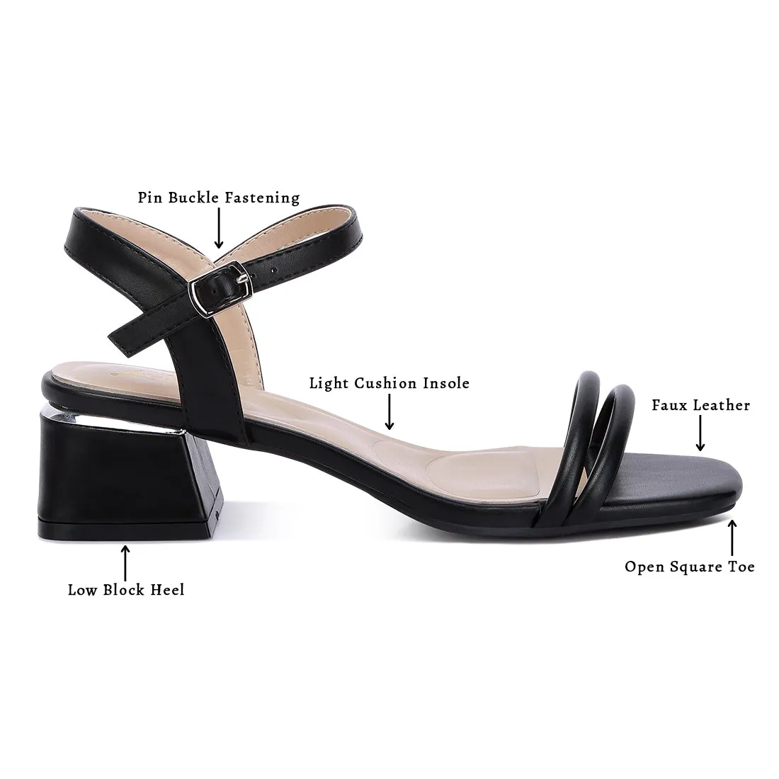 Ankle Strap Low Block Heels