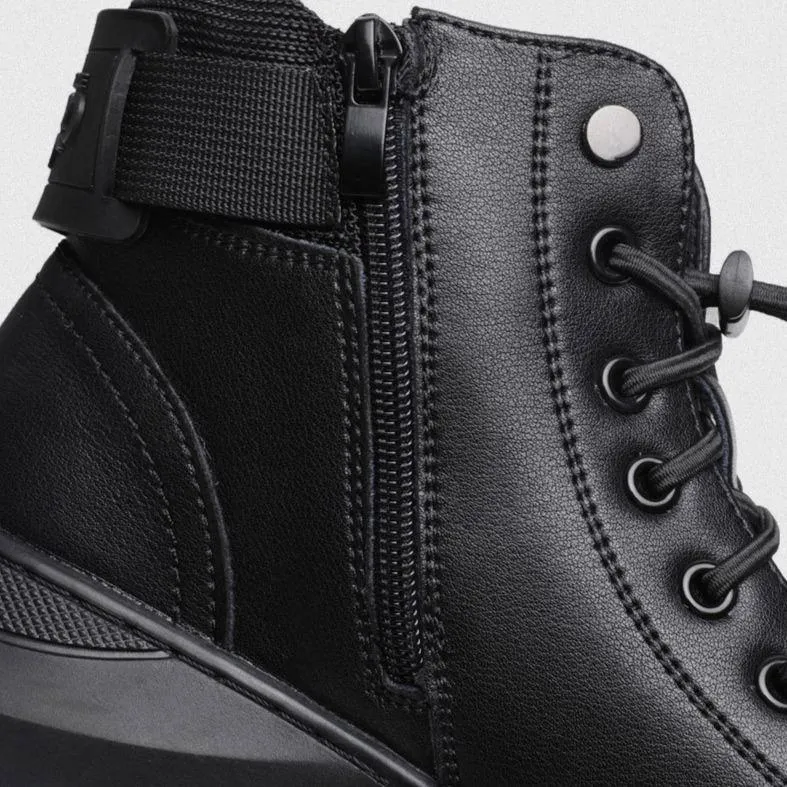 Black Warm Leather Boots【Free shipping】