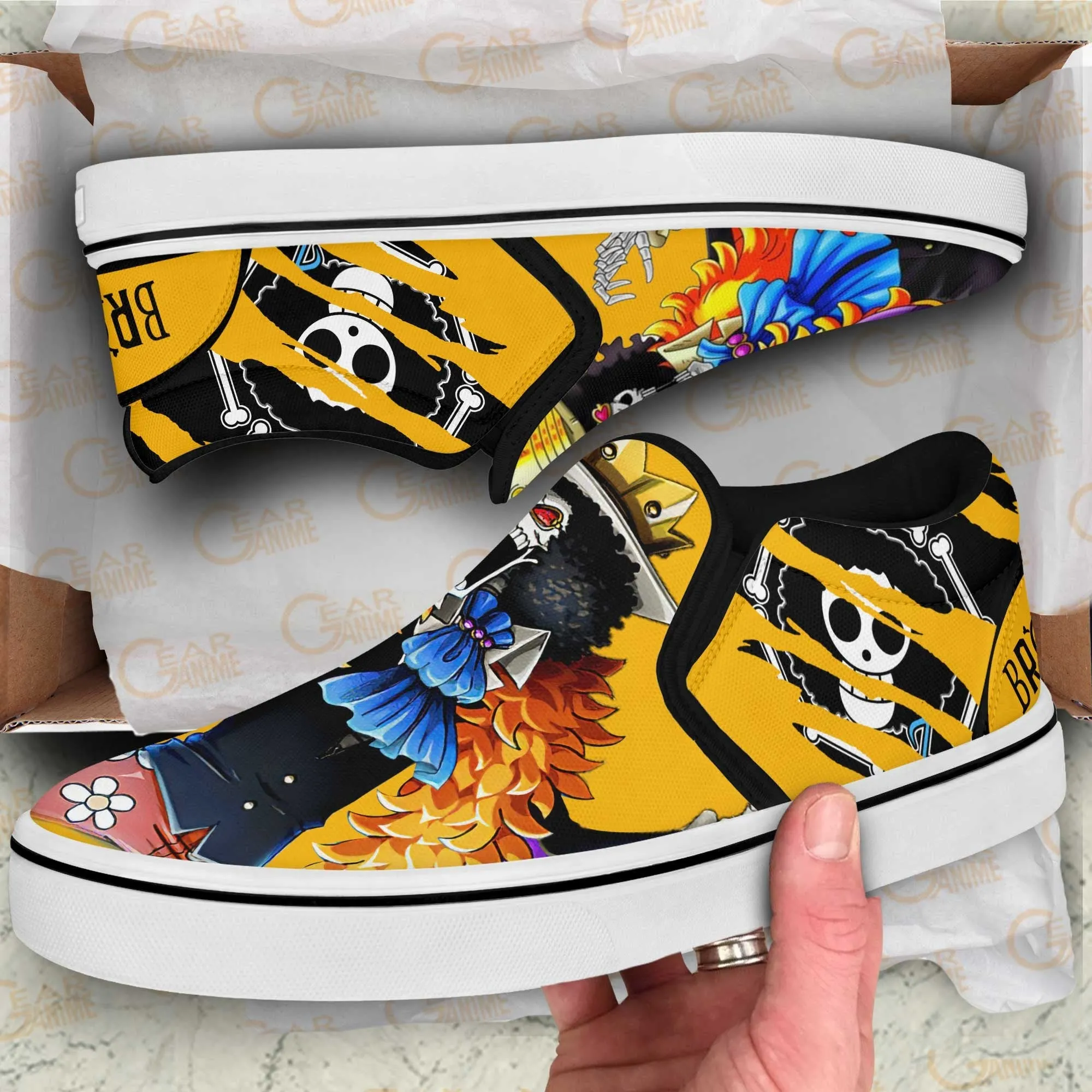 Brook Slip On Sneakers OP Custom Anime Shoes