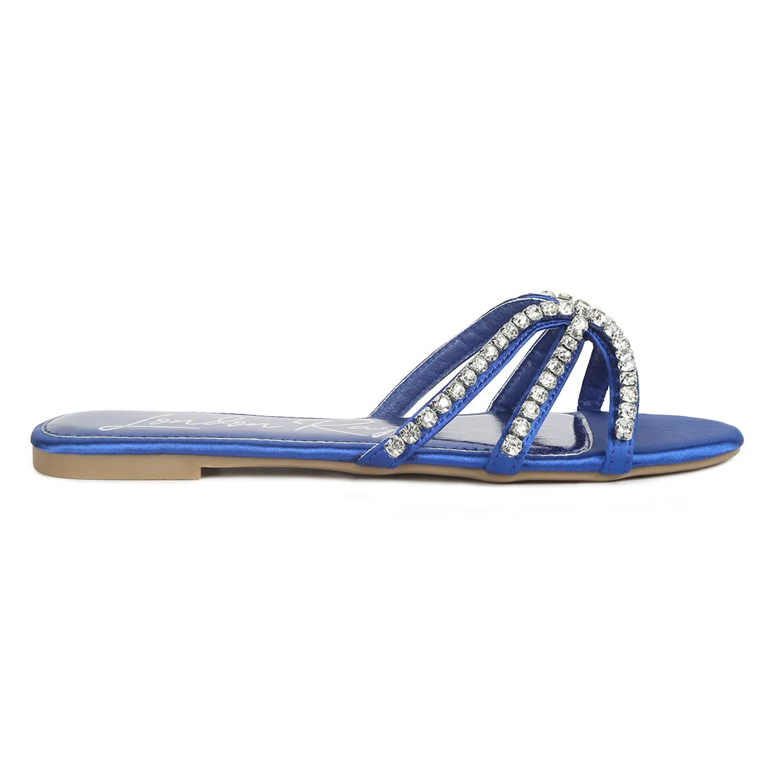 Dimante Strap Flat Sandals