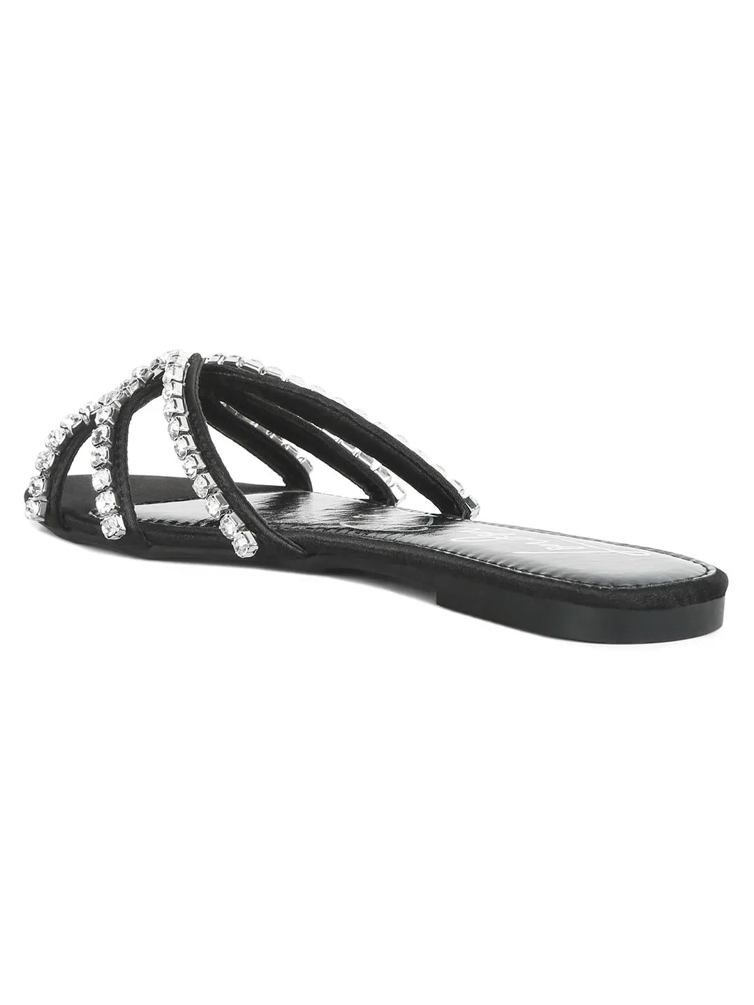 Dimante Strap Flat Sandals