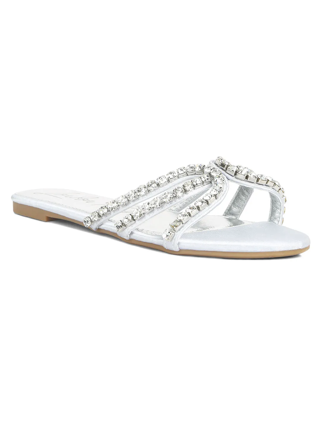 Dimante Strap Flat Sandals