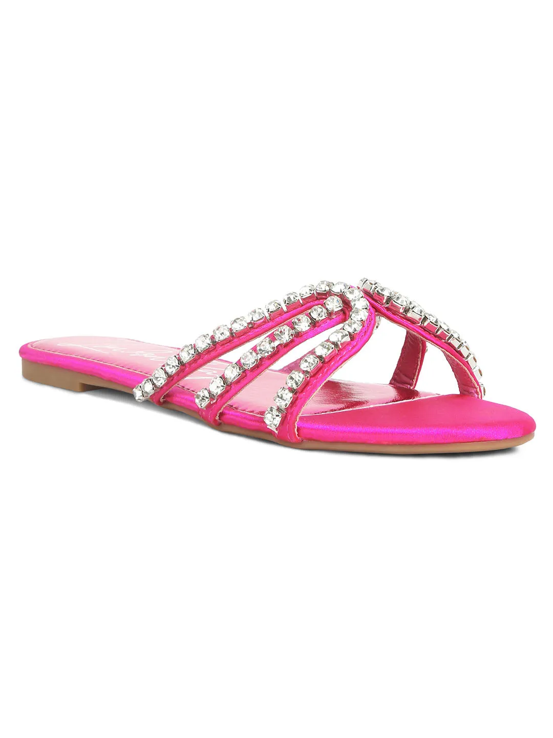 Dimante Strap Flat Sandals