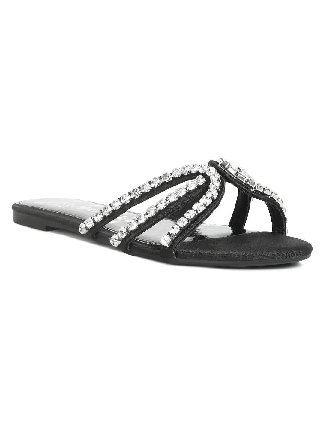 Dimante Strap Flat Sandals