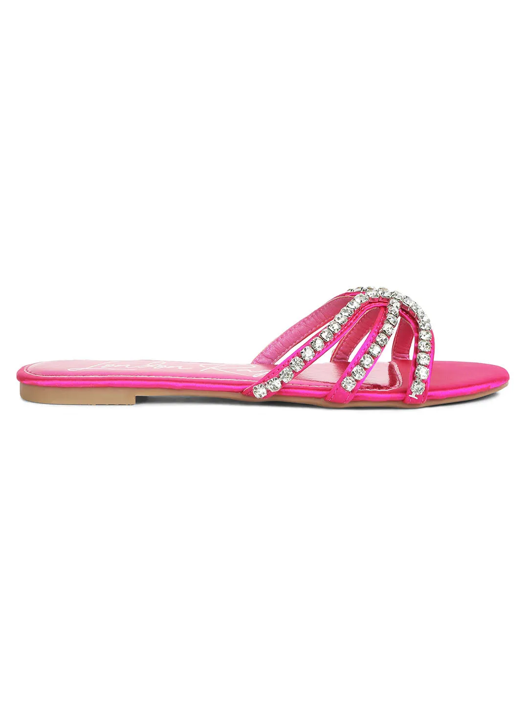 Dimante Strap Flat Sandals