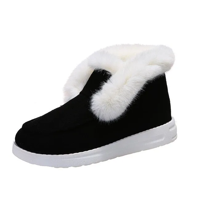 Dyavor Orthopedic Women Boots Warm Plush Fur Chic Snow Ankle Boots