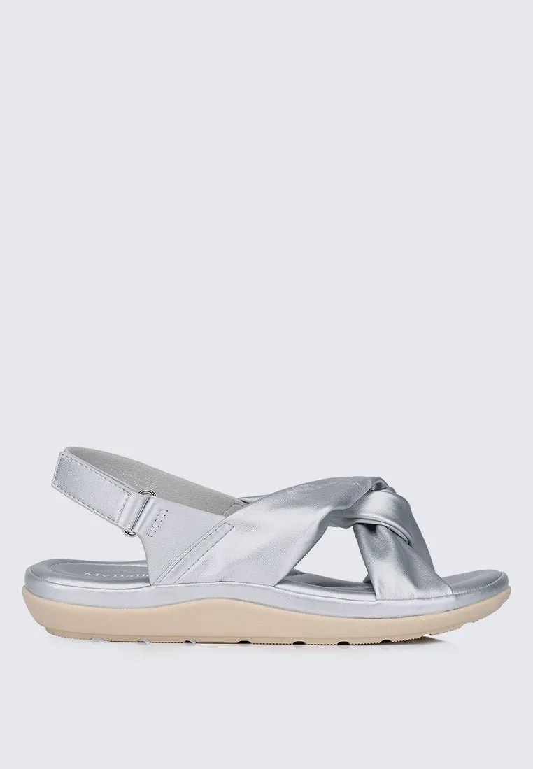 Easy Step Comfy Sandals In Silver