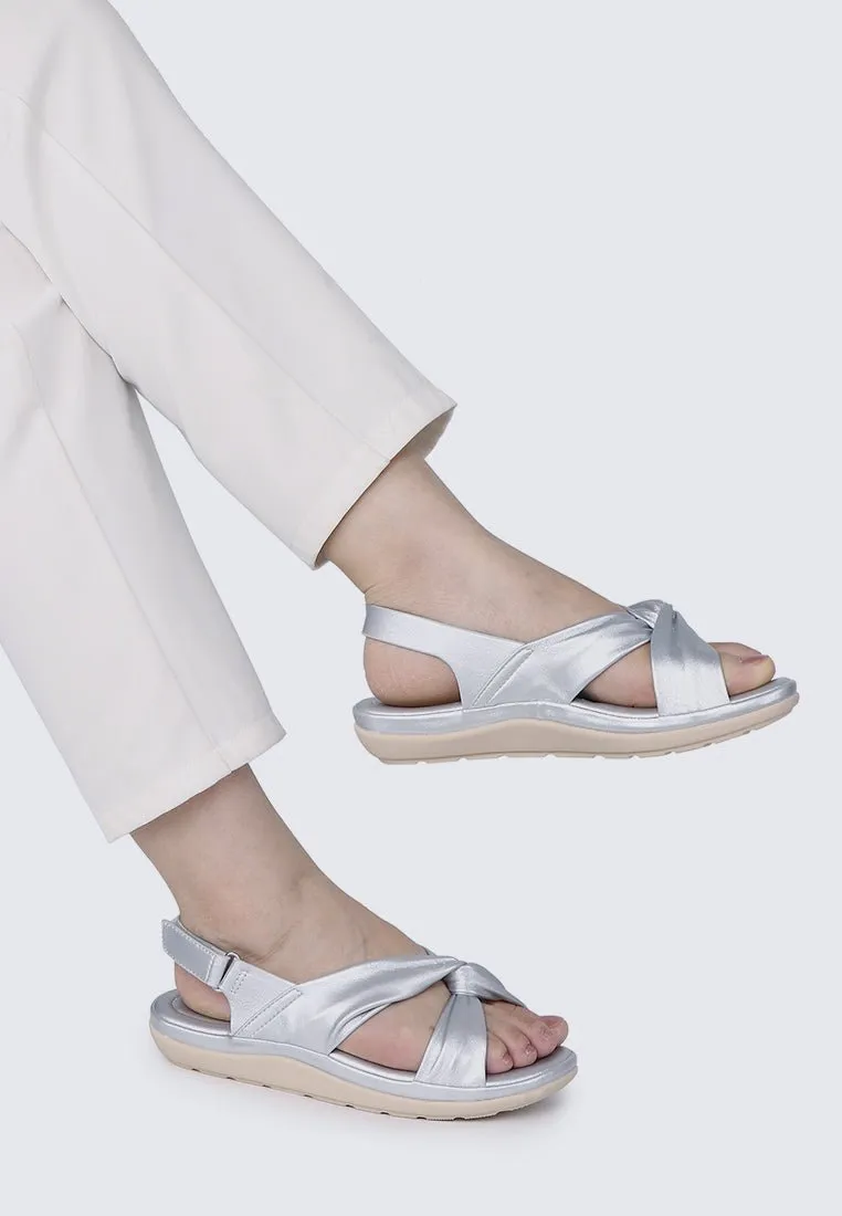 Easy Step Comfy Sandals In Silver