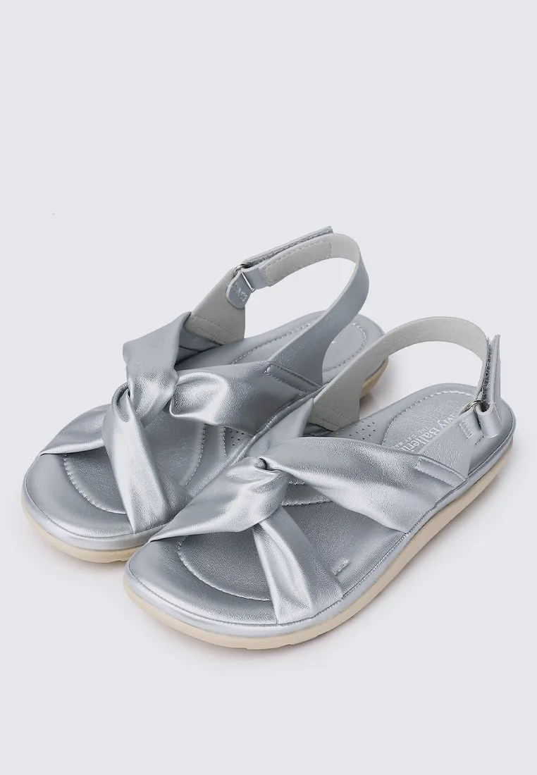 Easy Step Comfy Sandals In Silver