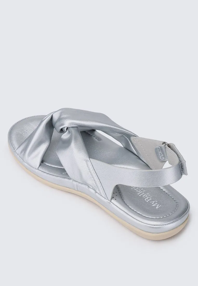 Easy Step Comfy Sandals In Silver