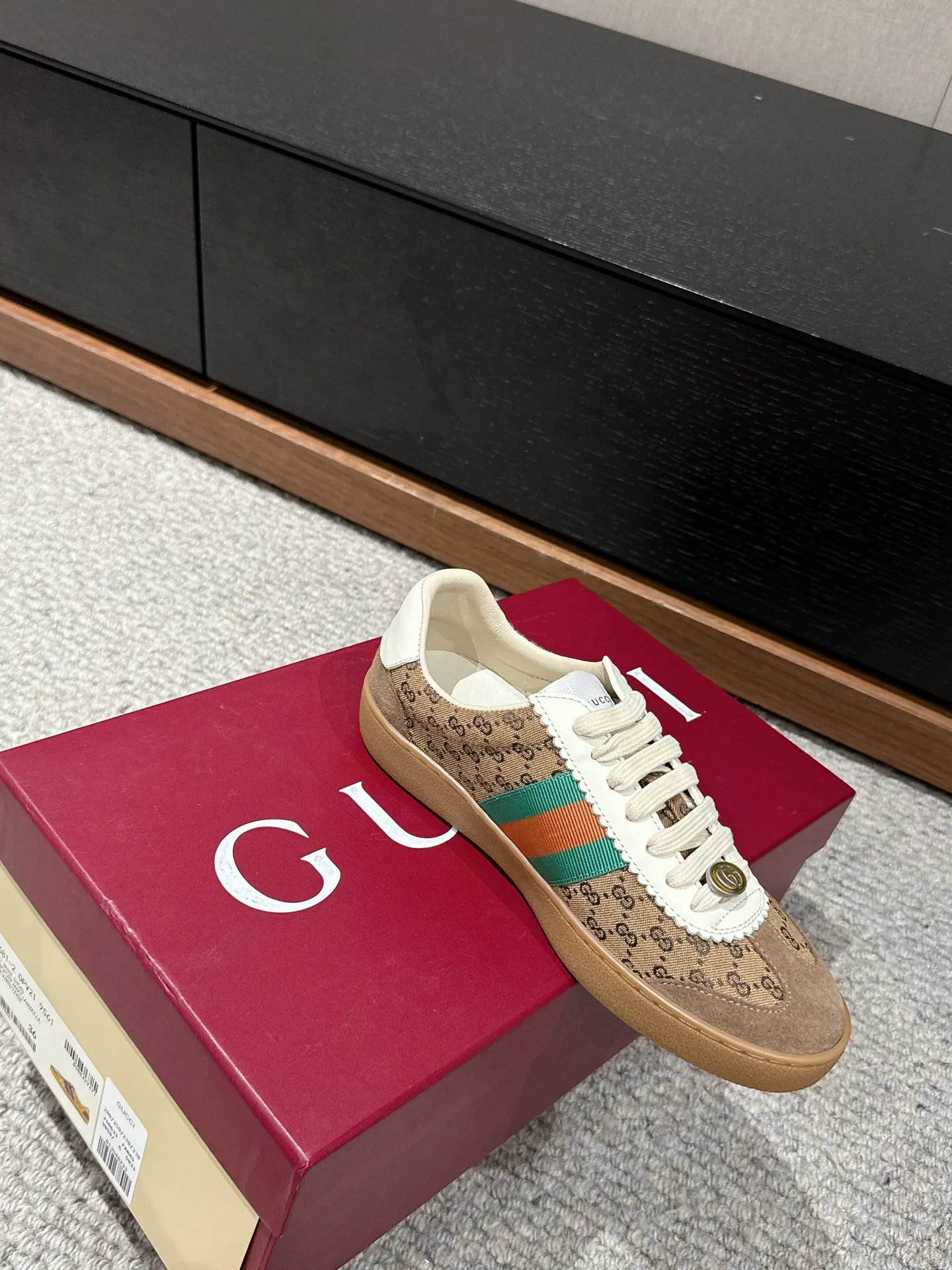 GG & ADIDAS SNEAKER LIGHT BROWN FABRIC