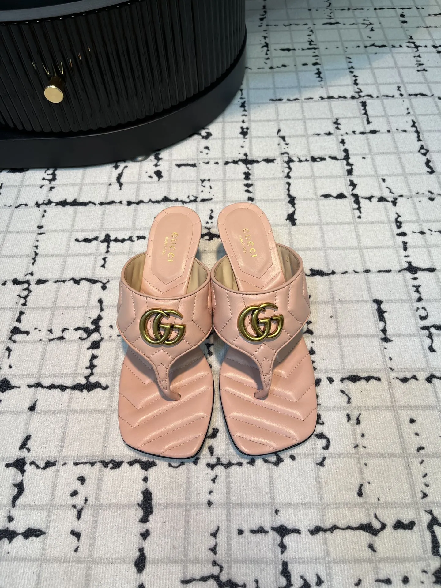 GG THONG SANDALS 55 LIGHT PINK CALKSKIN