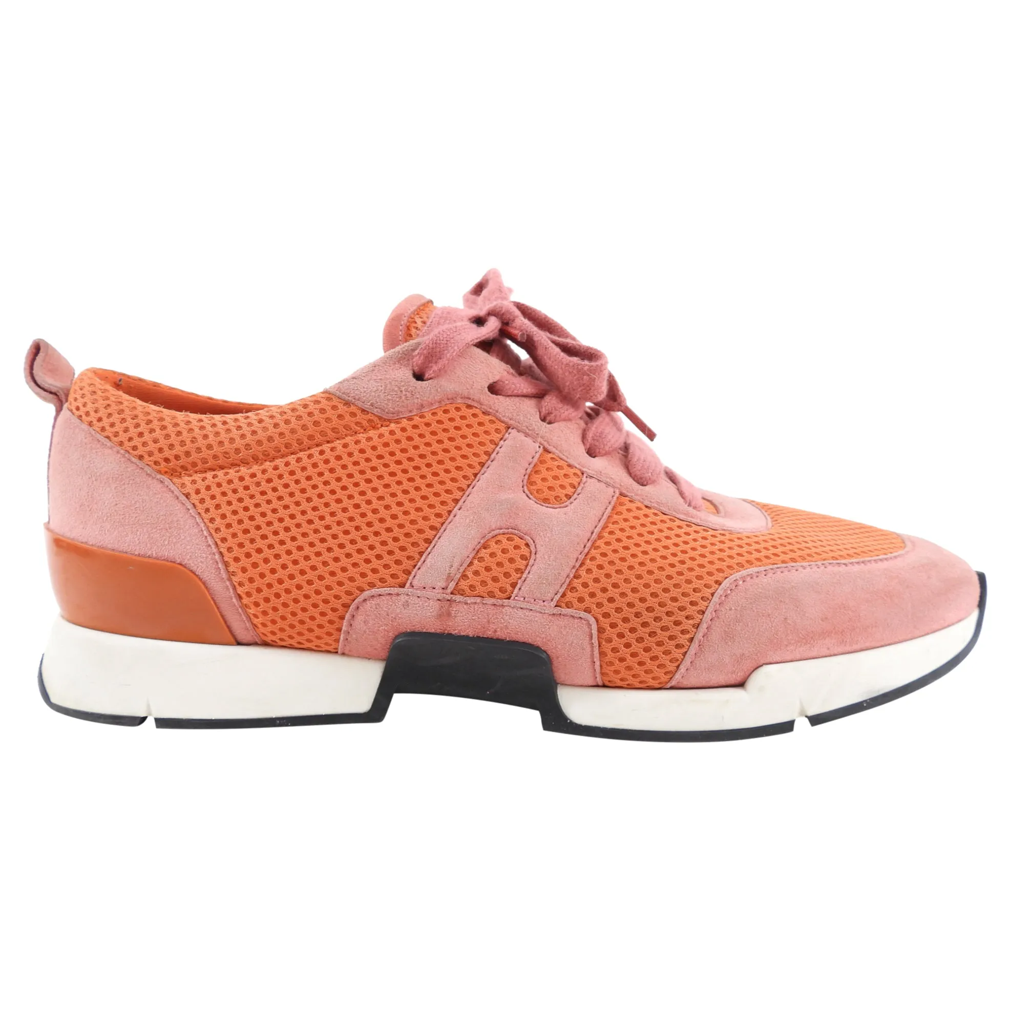 Hermes Orange Mesh Sneakers - 39.5