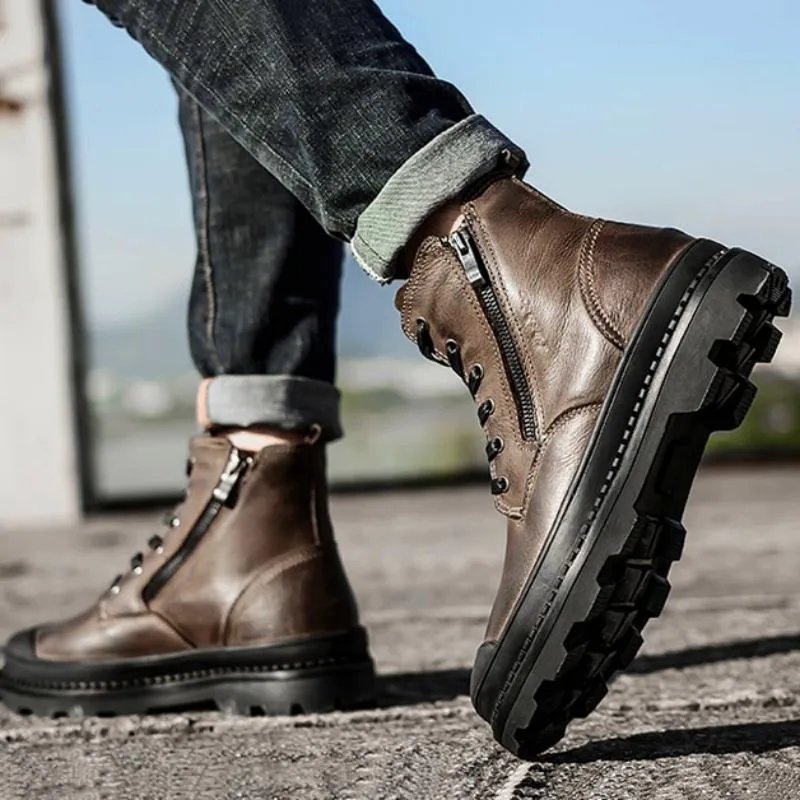 Men's Autumn/Winter Genuine Leather Warm Boots