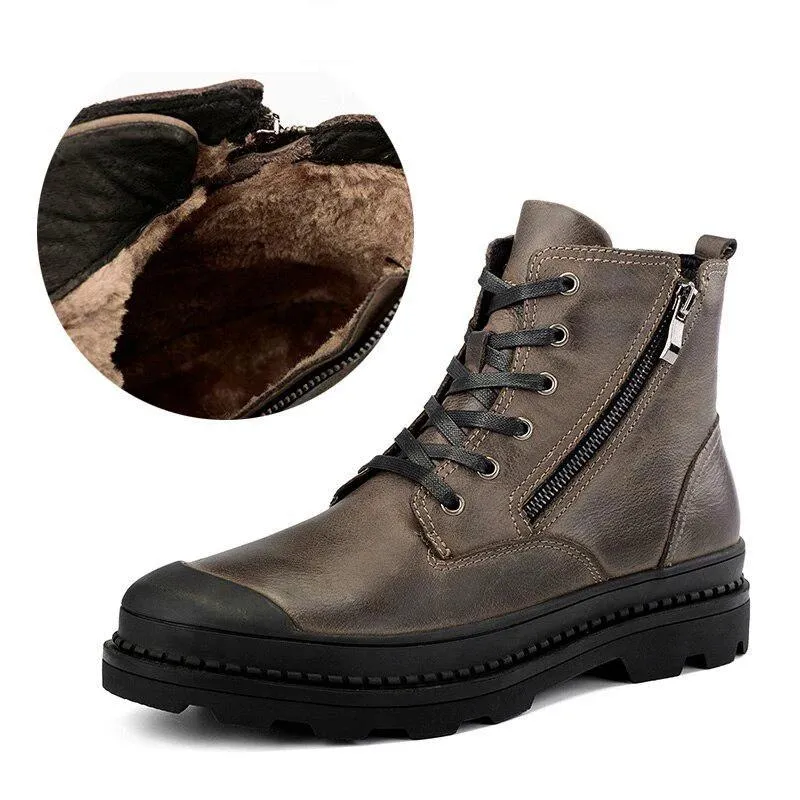 Men's Autumn/Winter Genuine Leather Warm Boots