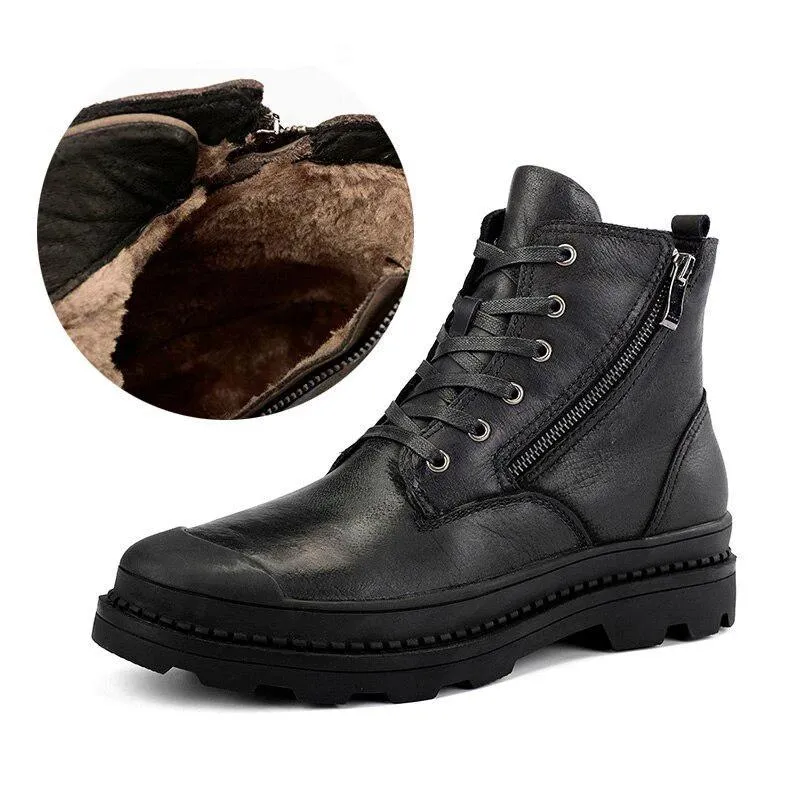 Men's Autumn/Winter Genuine Leather Warm Boots