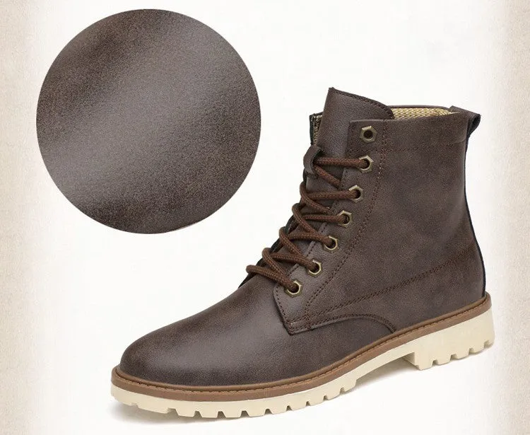 Men's Autumn/Winter Warm PU Leather Ankle Boots