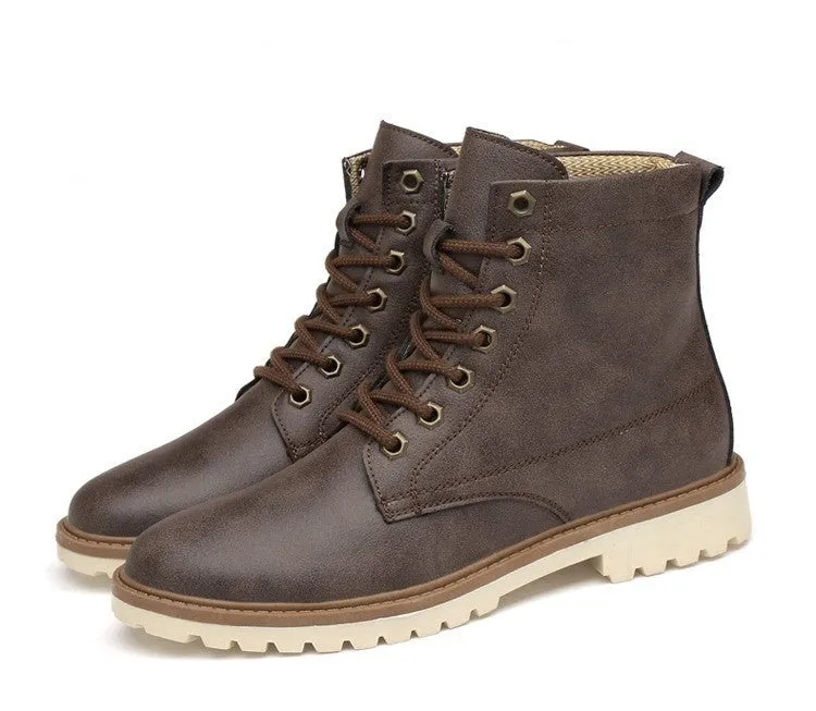 Men's Autumn/Winter Warm PU Leather Ankle Boots