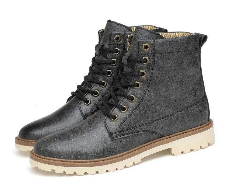 Men's Autumn/Winter Warm PU Leather Ankle Boots