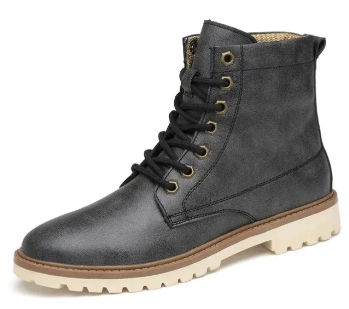 Men's Autumn/Winter Warm PU Leather Ankle Boots