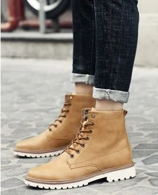 Men's Autumn/Winter Warm PU Leather Ankle Boots