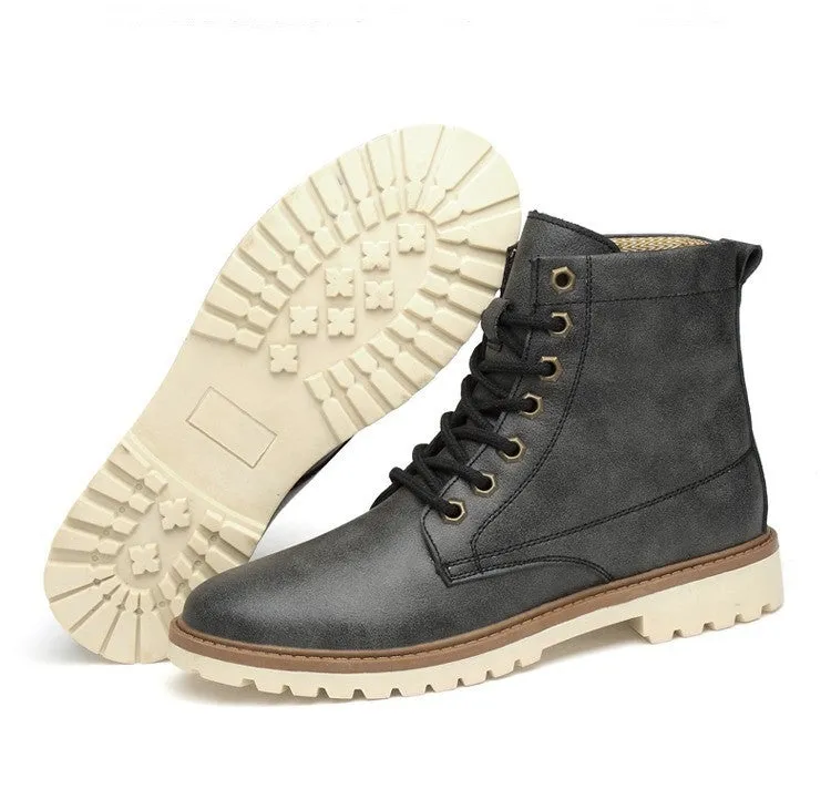 Men's Autumn/Winter Warm PU Leather Ankle Boots