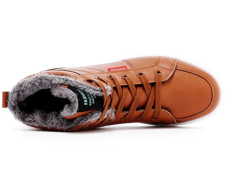 Men's Winter Genuine Leather Warm With Fur Shoes