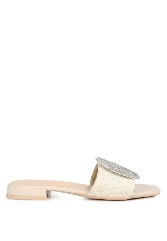 Ollilie Embellished Brooch Slip On Sandals