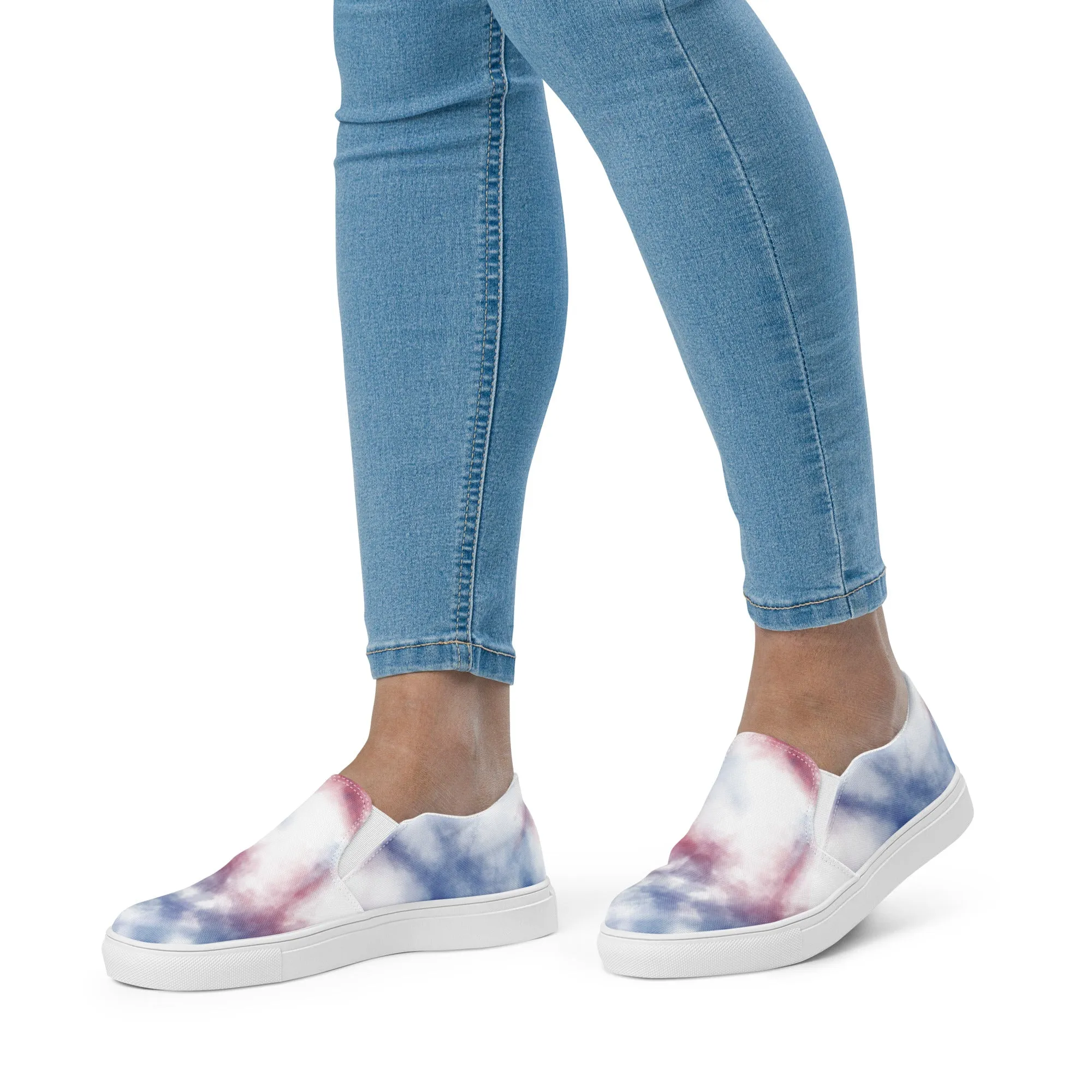 Pastel Tie Dye Women’s slip-on canvas shoes