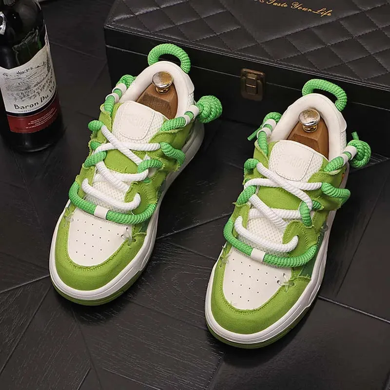 Patchwork Green Hip Hop Fashion Sneakers