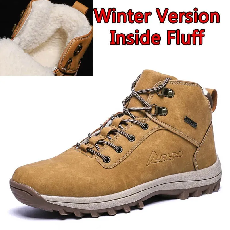 SURGUT Fashion Winter Snow Boots For Men Male Casual Shoes Adult Quality Rubber High Top Super Warm Plush Warm Ankle Boots