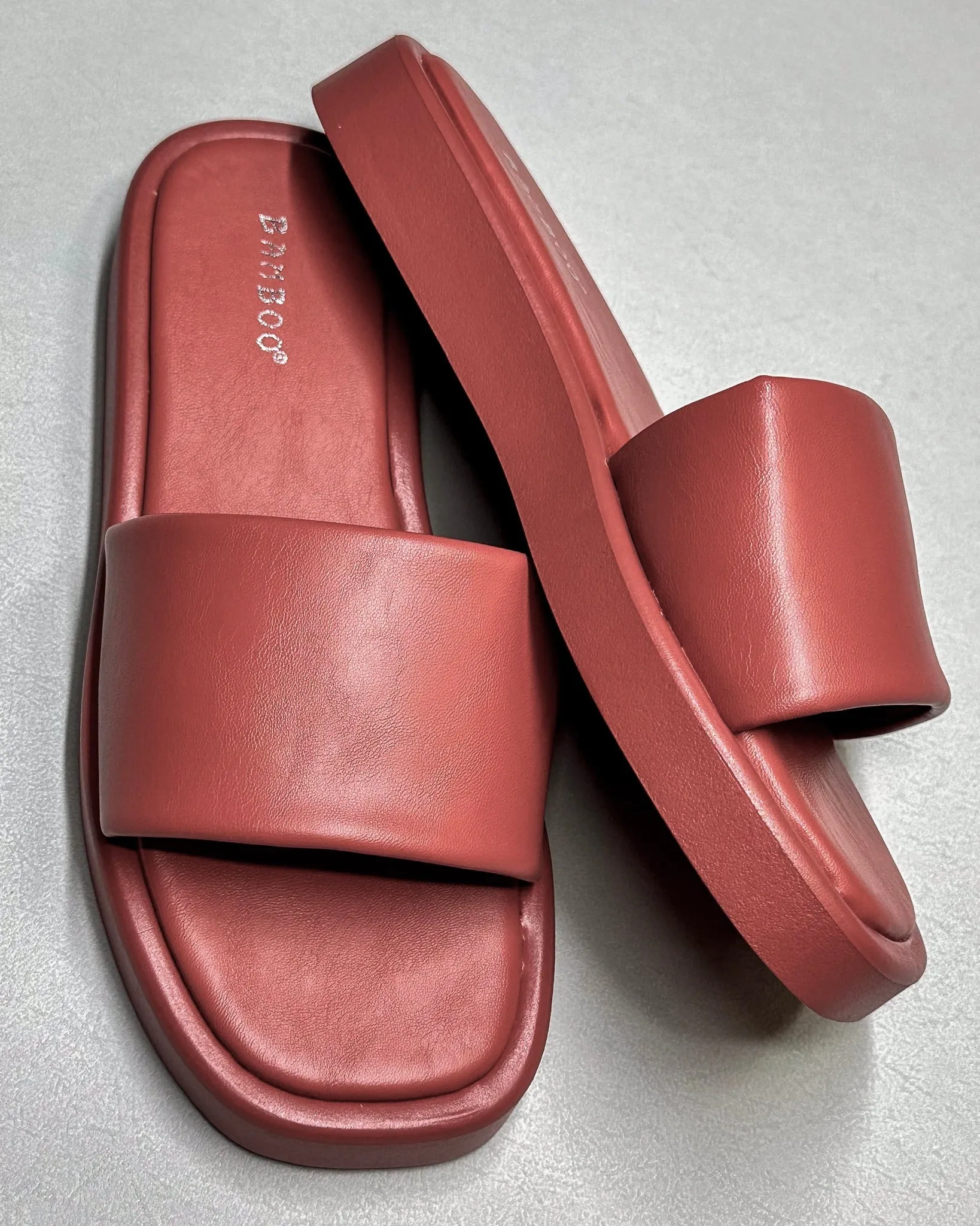 The Perfect Slip-on Slide Sandals in Brick