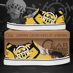 Trafalgar D Law Slip On Sneakers OP Custom Anime Shoes