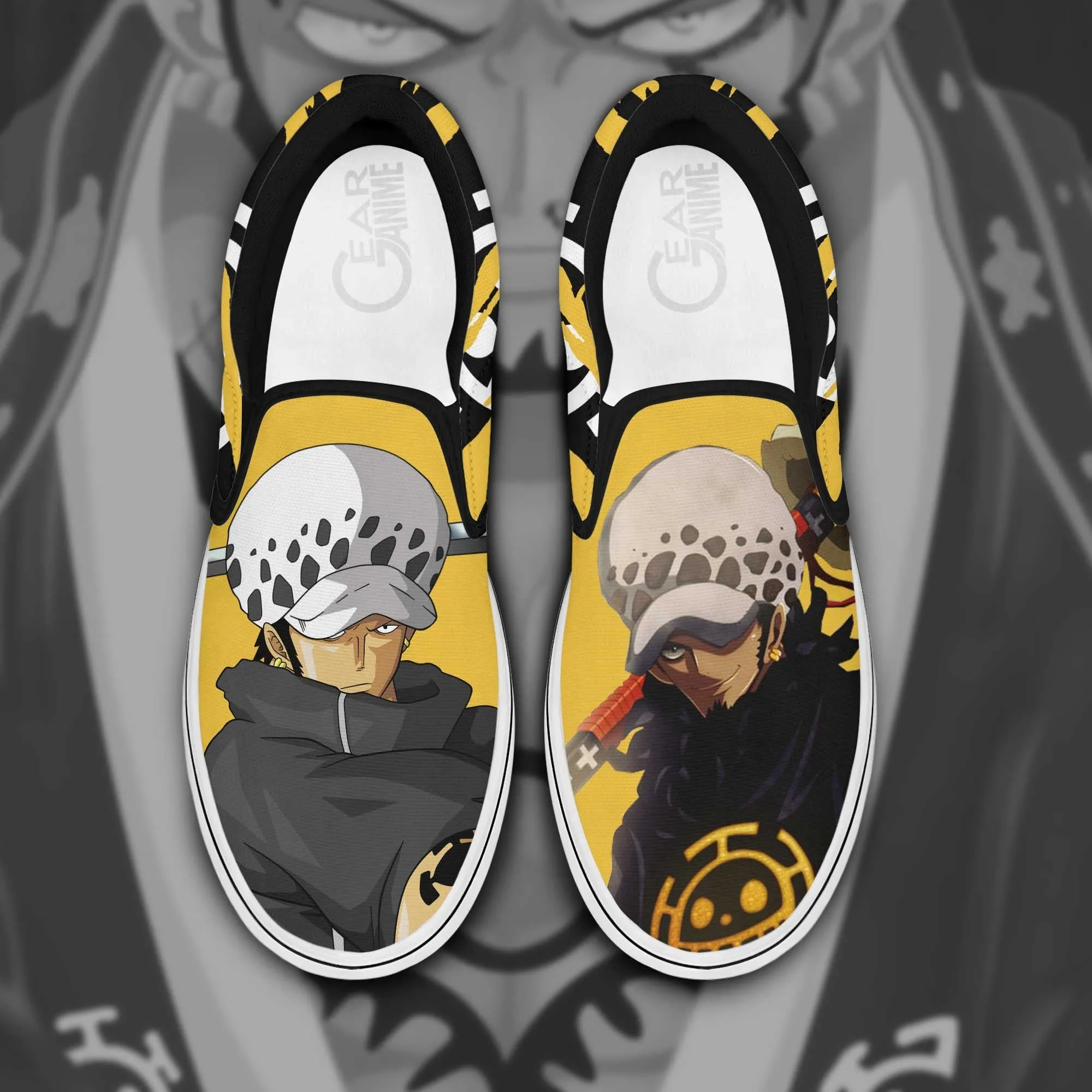 Trafalgar D Law Slip On Sneakers OP Custom Anime Shoes