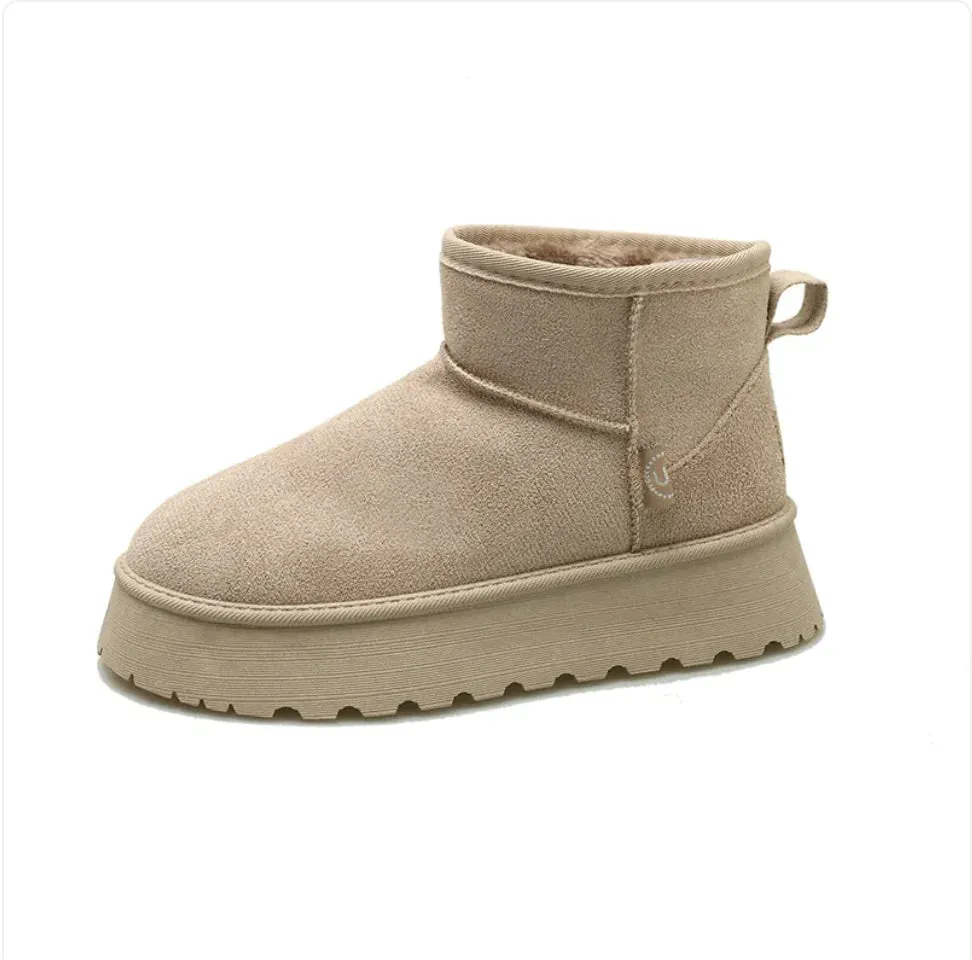 Winter-Ready Fleece-Lined Suede Cotton Shoes – Cozy All-Match Style