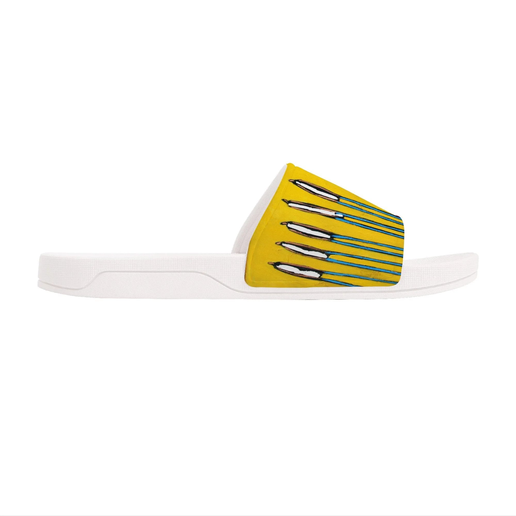 Yellow D30 Slide Sandals - White