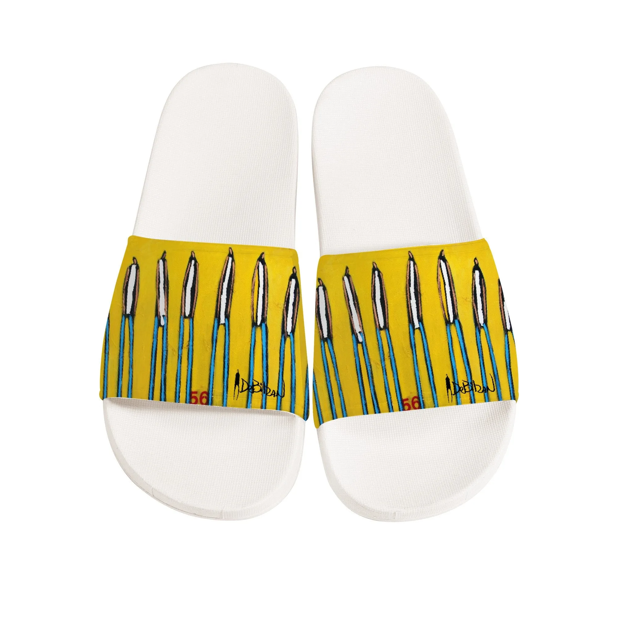 Yellow D30 Slide Sandals - White