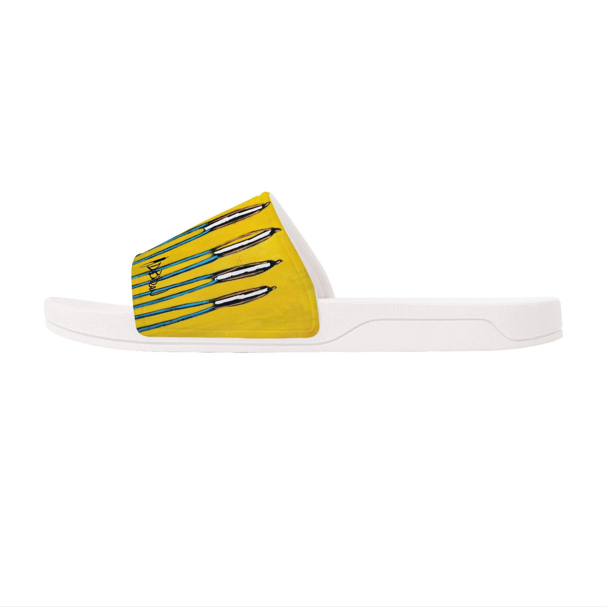 Yellow D30 Slide Sandals - White